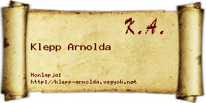 Klepp Arnolda névjegykártya